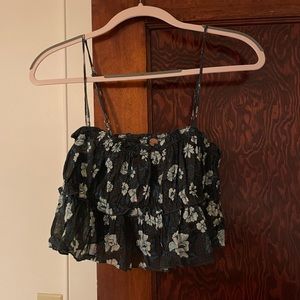FREE PEOPLE floral crop tank